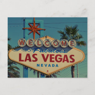 Willkommen beim Fabulous Las Vegas Vintage City Si Postkarte
