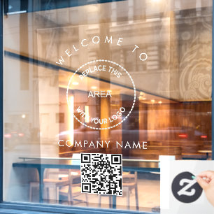 Willkommen beim Firmenlogo-QR-Code Fensteraufkleber