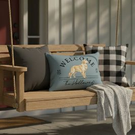 Willkommen beim Goldenen Retriever benutzerdefinie Dekokissen