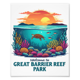 Willkommen beim Great Barrier Reef National in Aus Fotodruck
