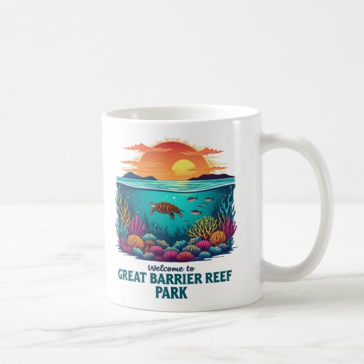 Willkommen beim Great Barrier Reef National in Aus Kaffeetasse (Rechts)
