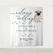 Willkommen beim Hochzeitsdog des Mops Wandteppich (Vorderseite)