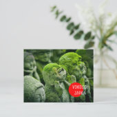 Willkommen beim Japan Green Moss Buddha Postcross Postkarte (Stehend Vorderseite)