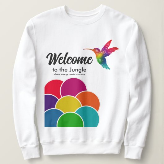 Willkommen beim Jungle Hummingbird-Logo Sweatshirt (Design vorne)
