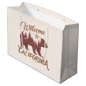 Willkommen beim kalifornischen Bären Große Geschenktüte (Rückseite Schrägansicht)
