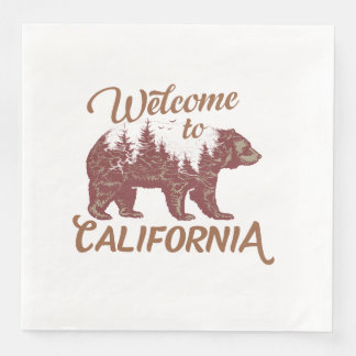 Willkommen beim kalifornischen Bären Serviette