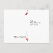 Willkommen beim Klassenbaumherz und Vogellehrer Postkarte (Rückseite)