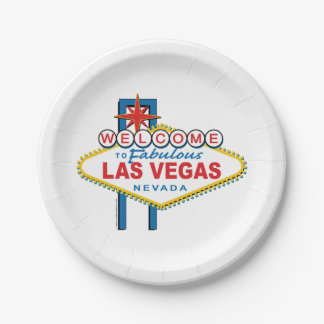 Willkommen beim Las Vegas Sign Pappteller