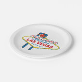 Willkommen beim Las Vegas Sign Pappteller (Schrägansicht)