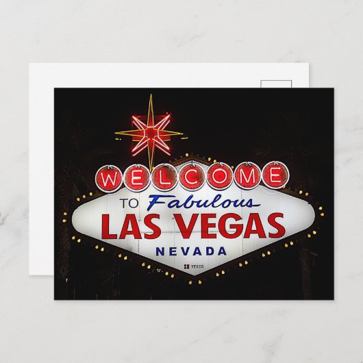 Willkommen beim Las Vegas-Zeichen #2 der Postkarte (Vorne/Hinten)
