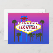 Willkommen beim Las Vegas-Zeichen #3 der Postkarte (Vorne/Hinten)