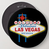 Willkommen beim Las Vegas-Zeichen Button (Vorne & Hinten)