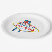 Willkommen beim Las Vegas-Zeichen Pappteller (Schrägansicht)