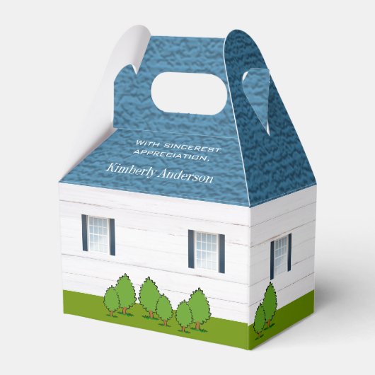 Willkommen beim neuen Zuhause Real Anwesen Logo Cl Geschenkschachtel (Rückseite)