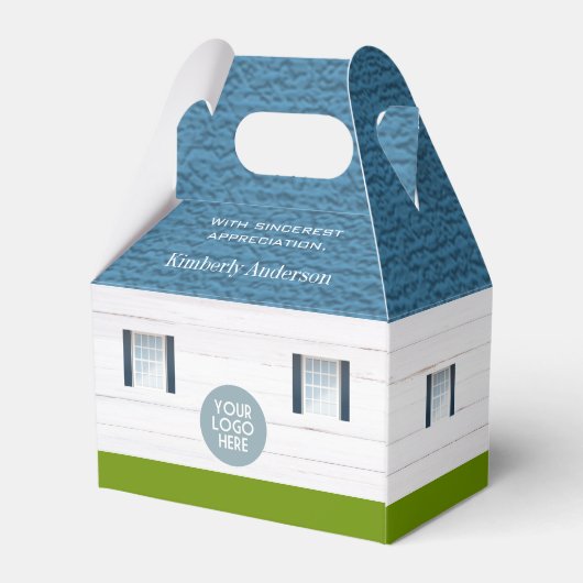 Willkommen beim neuen Zuhause Real Anwesen Logo Cl Geschenkschachtel (Rückseite)