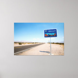 Willkommen beim Nevada-Zeichen Leinwanddruck