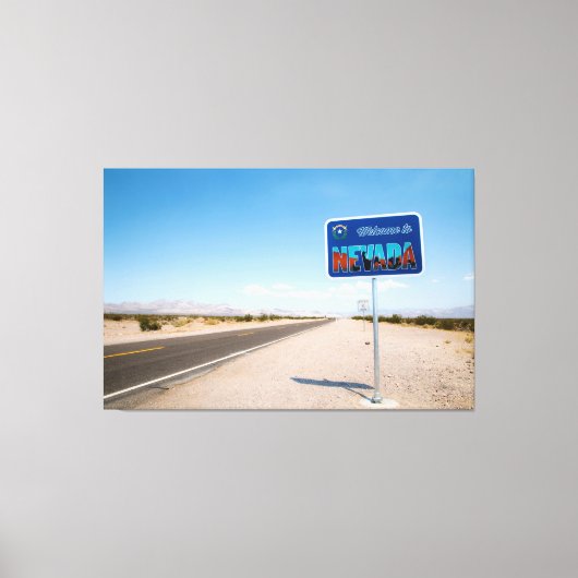 Willkommen beim Nevada-Zeichen Leinwanddruck (Vorderseite)