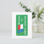 Willkommen beim North Carolina - USA Road Sign Postkarte (Stehend Vorderseite)