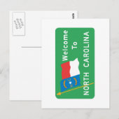 Willkommen beim North Carolina - USA Road Sign Postkarte (Vorne/Hinten)