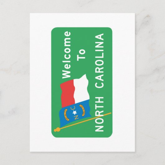 Willkommen beim North Carolina - USA Road Sign Postkarte (Vorderseite)