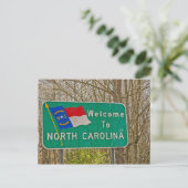 Willkommen beim North Carolina-Zeichen Postkarte (Stehend Vorderseite)