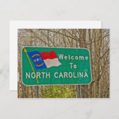 Willkommen beim North Carolina-Zeichen Postkarte (Vorne/Hinten)