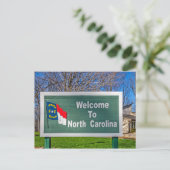 Willkommen beim North Carolina-Zeichen Postkarte (Stehend Vorderseite)