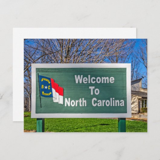 Willkommen beim North Carolina-Zeichen Postkarte (Vorne/Hinten)