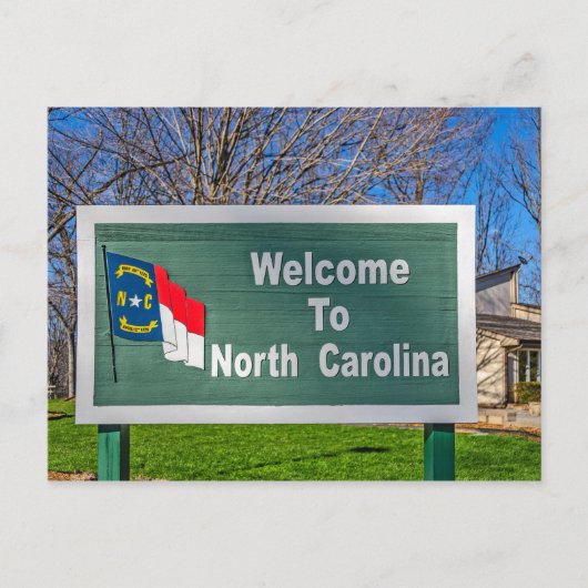 Willkommen beim North Carolina-Zeichen Postkarte (Vorderseite)