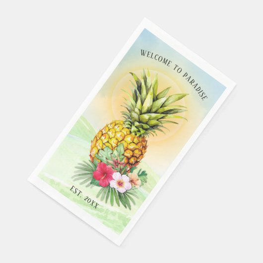 Willkommen beim Paradise Pineapier Napkins Serviette (Ecke)