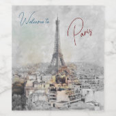 Willkommen beim Pariser Weinlabel | Paris Weinetikett (Einzelnes Label)