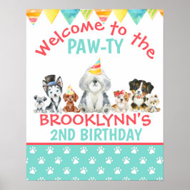 Willkommen beim Paw-ty Puppy Birthday Poster-Zeich Poster