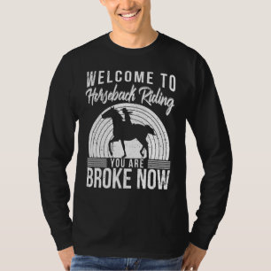 Willkommen beim Pferdereiten Pferderennen Reiter E T-Shirt