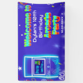 Willkommen beim Retro Arcade Power Up Gaming Gebur Banner (Vertikal)