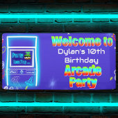 Willkommen beim Retro Arcade Power Up Gaming Gebur Banner