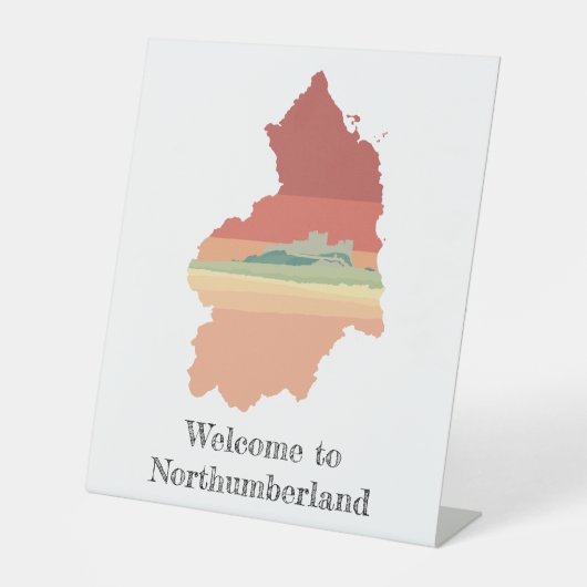 Willkommen beim Schild des Pedestal Northumberland (Vorderseite)