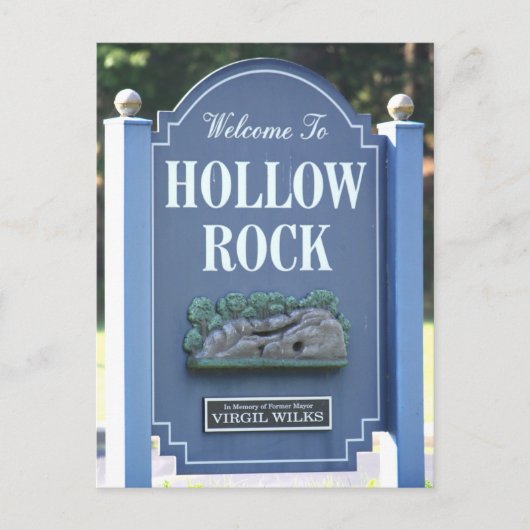 Willkommen beim Schild Hollow Rock, Tennessee Postkarte (Vorderseite)