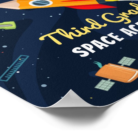 Willkommen beim Sign up der Klasse Space School Poster (Ecke)