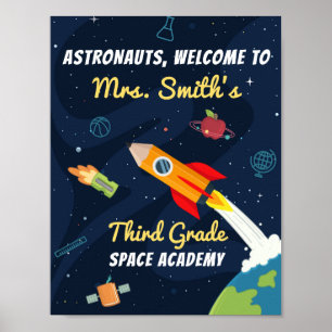 Willkommen beim Sign up der Klasse Space School Poster