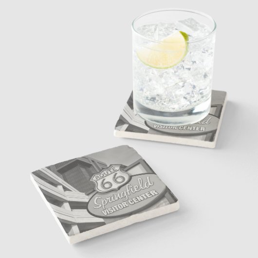 Willkommen beim Springfield Graustufen Stone Unter Steinuntersetzer (Seitenansicht)