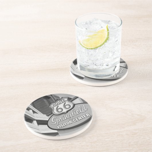 Willkommen beim Springfield-Graustufen-Untersetzer Getränkeuntersetzer (Seite)