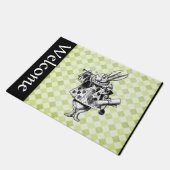 Willkommen beim Weißen Kaninchen Fußmatte (Schrägansicht)