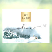 Willkommen beim Winter Weihnachts-Firmenlogo Fensteraufkleber (Blatt 3)