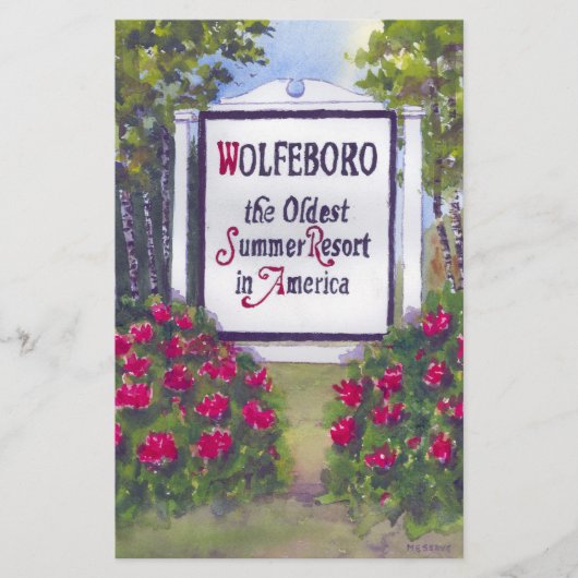 Willkommen beim Wolfeboro NH Sign Briefpapier (Vorderseite)
