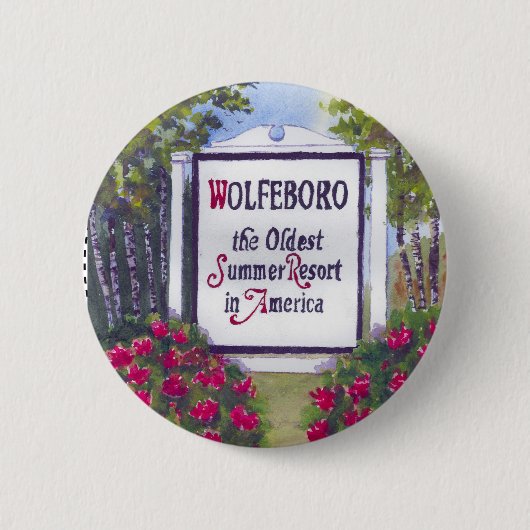 Willkommen beim Wolfeboro NH Sign Button (Vorderseite)