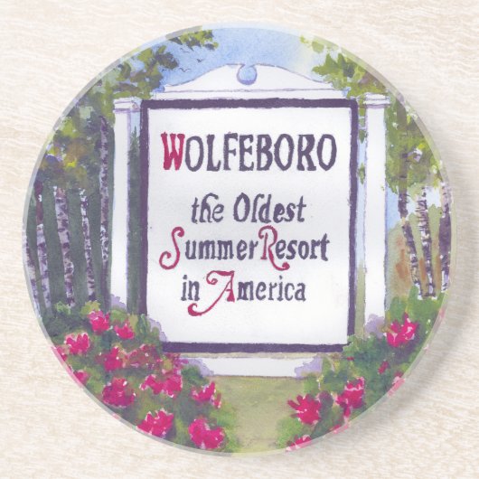 Willkommen beim Wolfeboro NH Sign Getränkeuntersetzer (Vorne)
