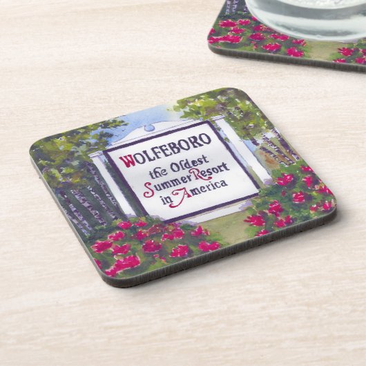 Willkommen beim Wolfeboro NH Sign Getränkeuntersetzer (Linke Seite)