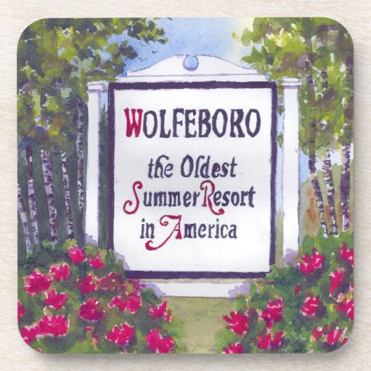 Willkommen beim Wolfeboro NH Sign Getränkeuntersetzer (Vorderseite)