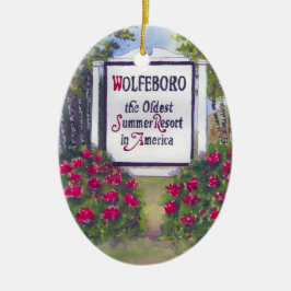 Willkommen beim Wolfeboro NH Sign Keramikornament