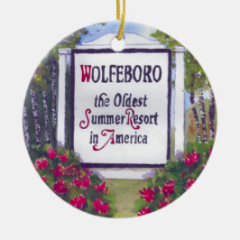Willkommen beim Wolfeboro NH Sign Keramikornament